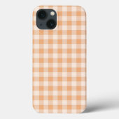 Perzik wit geruit gingham patroon Case-Mate iPhone case (Achterkant)