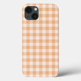Perzik wit geruit gingham patroon Case-Mate iPhone case