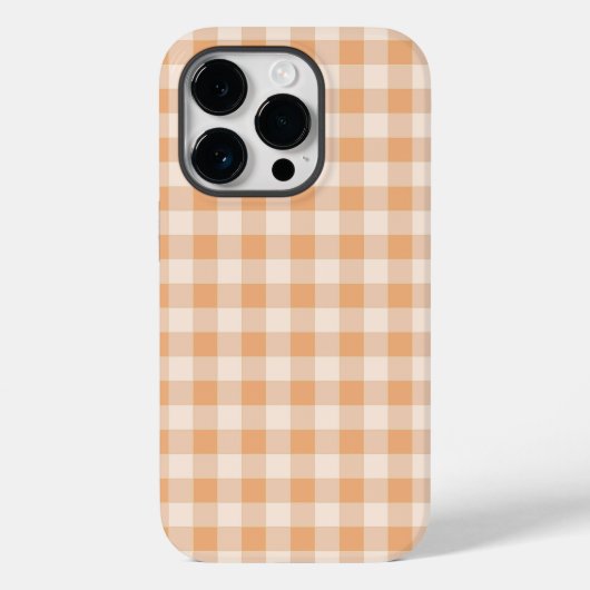 Perzik wit geruit gingham patroon Case-Mate iPhone case (Achterkant)