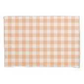 Perzik wit geruit gingham patroon kussensloop (Voorkant)