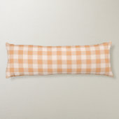 Perzik wit geruit gingham patroon lichaamskussen (Achterkant)
