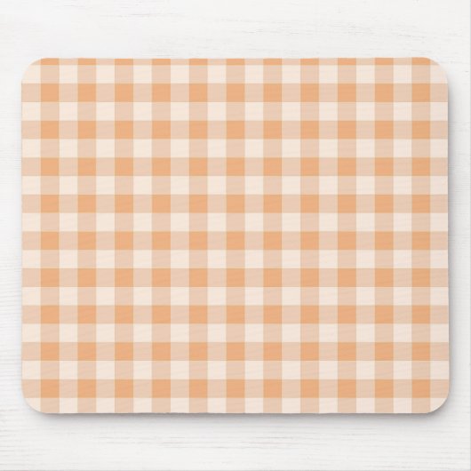 Perzik wit geruit gingham patroon muismat (Voorkant)