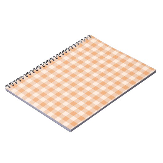 Perzik wit geruit gingham patroon notitieboek (Linkerzijde)