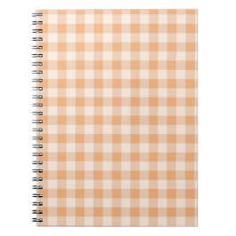 Perzik wit geruit gingham patroon notitieboek