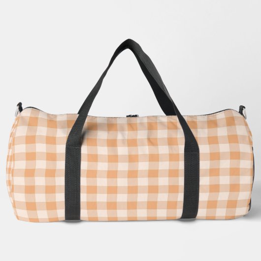 Perzik wit geruit gingham patroon plunjezak (Voorkant)