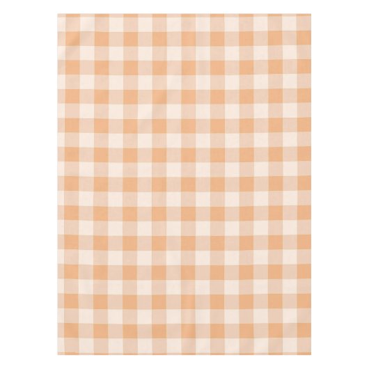 Perzik wit geruit gingham patroon tafelkleed (Voorkant)