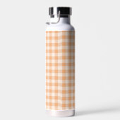 Perzik wit geruit gingham patroon waterfles (Rechts)