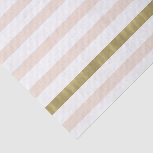 Perzik Wit Goud Strepen Tissuepapier (Detail)
