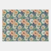 Perzik Wit Groen Bloemig Inpakpapier Vel (Voorkant)