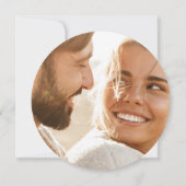 Perzik Wit Vet Moderne Ronde Grote Datum Foto Save The Date (Achterkant)