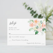 Perzik & witte bloem geen maaltijd RSVP V3 (Staand voorkant)