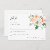 Perzik & witte bloem geen maaltijd RSVP V3 (Voorkant / Achterkant)