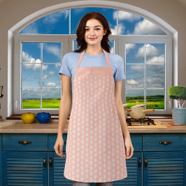 Perzik witte bloemen patroonnaam schort