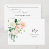 Perzik & witte Bloemen w Maaltijd RSVP V3 2 (Voorkant / Achterkant)