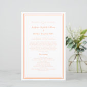 Perzik Witte Bruiloft Script Modern Ceremonie Prog (Staand voorkant)