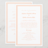 Perzik Witte Bruiloft Script Modern Ceremonie Prog (Voorkant / Achterkant)
