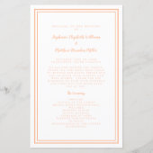Perzik Witte Bruiloft Script Modern Ceremonie Prog (Voorkant)