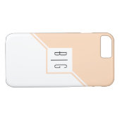Perzik, witte driehoeken, monogram moderne geometr Case-Mate iPhone case (Achterkant (Horizontaal))
