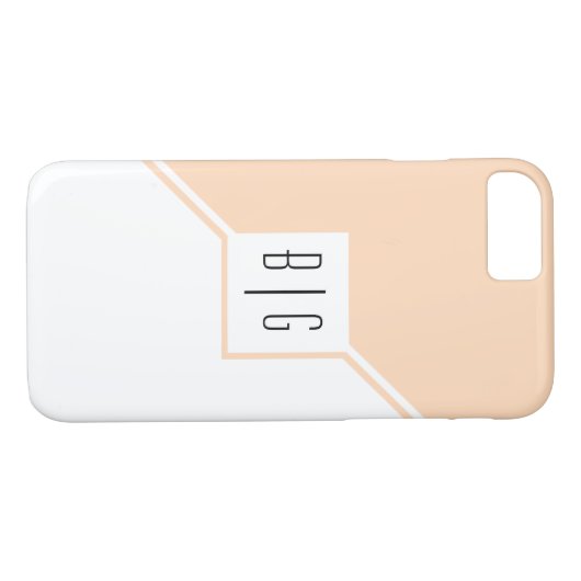 Perzik, witte driehoeken, monogram moderne geometr Case-Mate iPhone case (Achterkant (Horizontaal))