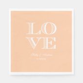 Perzik, Witte LOVE servetten (Voorkant)