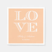 Perzik, Witte LOVE servetten (Voorkant)