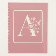 Perzik Witte monogram initiaal naam minimalistisch