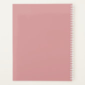 Perzik Witte monogram initiaal naam minimalistisch Planner (Achterkant)