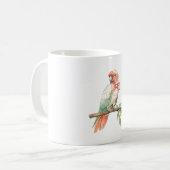 Perzik Witte Munt Papegaai Vogel Koffiemok (Voorkant links)