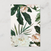 Perzik Witte Pioenen & Groene bladeren Bloemen bru Informatiekaartje (Achterkant)