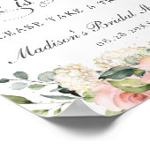 Perzik Witte Roze Bloemige Liefde is Zoet Neem een Poster (Hoek)