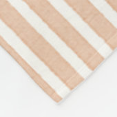 Perzik Witte Strepen Fleece Deken (Hoek)