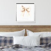 perzik witte strik canvas afdruk (Insitu (Slaapkamer))
