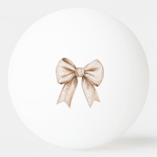Perzik Witte Strik Pingpongbal (Achterkant)