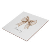 perzik witte strik tegeltje (Zijkant)