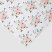 Perzik Witte Waterverf Bloem Bruiloft Tissuepapier (Detail)