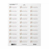 Perzik Witte Waterverf Bloemachtige Bruiloft Etiket (Full Sheet)