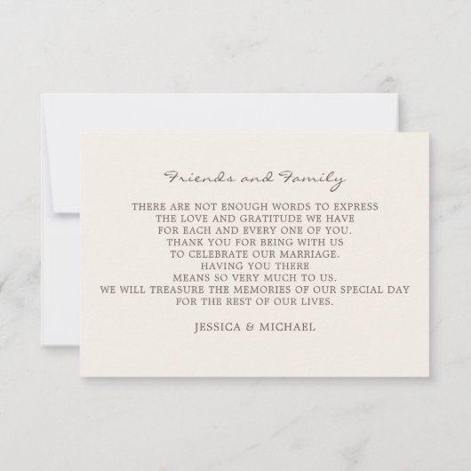 Perzik Witte Waterverf Bloemen Eucalyptus Bruiloft Bedankkaart (Achterkant)