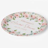 Perzik Witte Waterverf Bloemen Vrijgezellenfeest Papieren Bordje (Gekanteld)