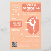 Perzik Yoga & Gymnastiek instructeur studio lessen Flyer (Voorkant)