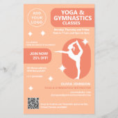 Perzik Yoga & Gymnastiek instructeur studio lessen Flyer (Achterkant)