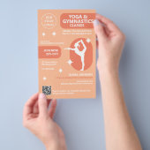 Perzik Yoga & Gymnastiek instructeur studio lessen Flyer (Hand)