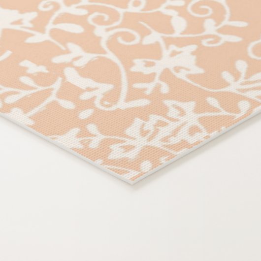 Perzik Yoga Mat met Modern Wit Bloemen Patroon (Detail)
