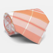 Perzik, zalm en witte plaid stropdas (Opgerold)