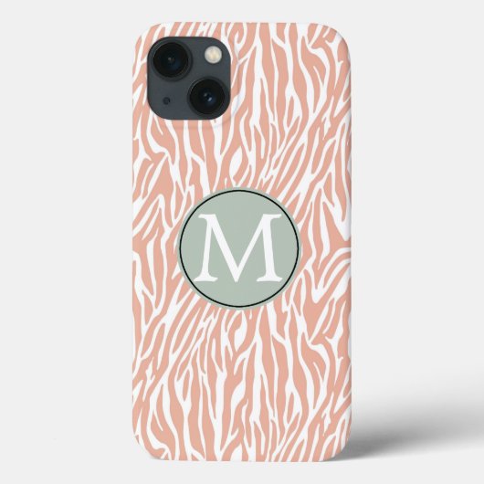 Perzik Zebra Print Case-Mate iPhone Case (Achterkant)