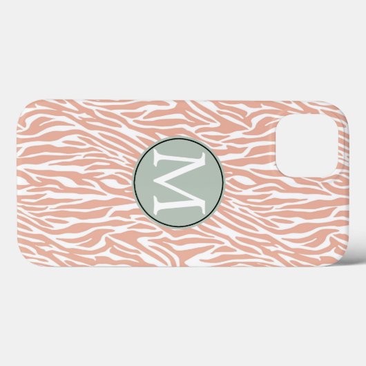 Perzik Zebra Print Case-Mate iPhone Case (Achterkant (horizontaal))