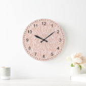 Perzik Zebra Print Grote Klok (Huis)