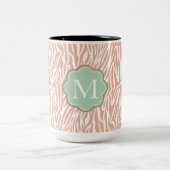 Perzik Zebra Print Tweekleurige Koffiemok (Center)