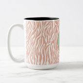 Perzik Zebra Print Tweekleurige Koffiemok (Links)