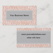 Perzik Zebra Print Visitekaartje (Voorkant / Achterkant)