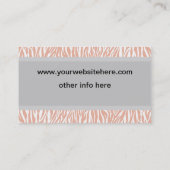 Perzik Zebra Print Visitekaartje (Achterkant)